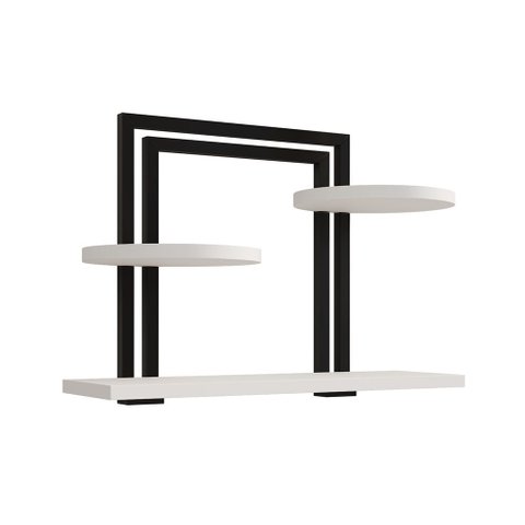 Nicho Industrial Bali para Decoração e Organização de Ambientes Modernos - Ferro Preto Tampo Branco