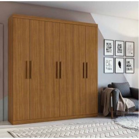 Guarda-Roupa casal 6 portas Jazz- Lopas - AMENDOA CLEAN
