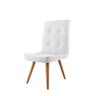 Conjunto 10 Cadeira de Jantar Drop Com Botão Base Pé Palito Freijó Corino Branco - Amey Decor - 4