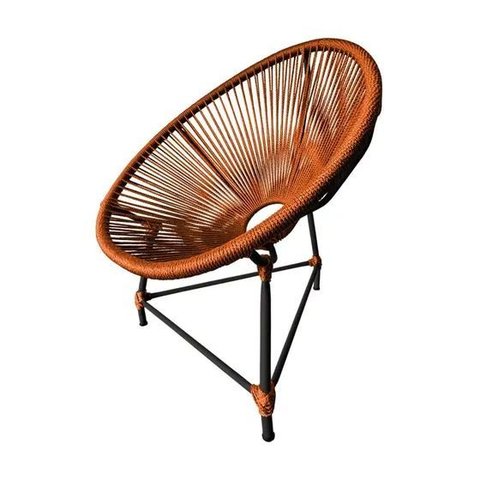 Cadeira Acapulco Alumínio Preto Corda Náutica Terra Cota