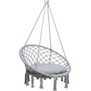 Ver imagem 1 de Rede Cadeira Balanço Suspenso Algodao Teto Confortavel Relaxante Varanda Quintal Jardim Terraço Saca