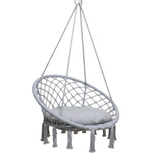 Rede Cadeira Balanço Suspenso Algodao Teto Confortavel Relaxante Varanda Quintal Jardim Terraço Saca