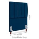 Ver imagem 3 de Cabeceira Solteiro 100 Cm com Frame Carla Suede Azul Marinho Artte