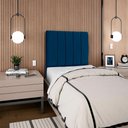 Ver mais imagens de Cabeceira Solteiro 100 Cm com Frame Carla Suede Azul Marinho Artte