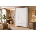Ver imagem 4 de Guarda Roupa Doble 4 Portas e 4 Gavetas - Branco - Albatroz