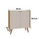 Ver imagem 3 de Buffet 2 Portas Frisadas 80cm com Pés de Madeira 100% Mdf Cor:cinamomo com White Laca Frisado