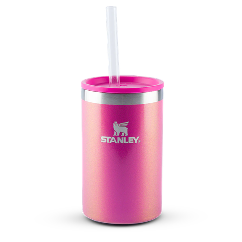 Can Cooler Stanley com Canudo Porta Lata Termico 296ml - Dazzle Pink Shimmer
