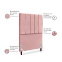 Ver imagem 3 de Cabeceira Estofada Solteiro Carla 90 Cm Veludo Rosê C/ Frame