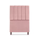 Ver imagem 2 de Cabeceira Estofada Solteiro Carla 90 Cm Veludo Rosê C/ Frame