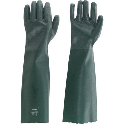 Luva Pvc Palma Áspera com Forro 65cm Pav0065 com 05 Pares -