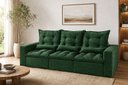 Ver imagem 2 de Sofá Retrátil e Reclinável 2,10m C/ 03 Módulos em Tecido Suede:verde