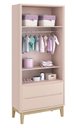 Ver imagem 5 de Guarda-Roupa Retrô 2 Portas Classic New Rosa Fosco com Natural - MoveisAqui