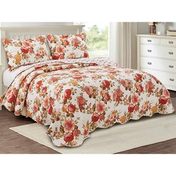 Colcha Patchwork - King Size - Dupla Face - C/ Porta Travesseiros - Biela - Camesa - 1