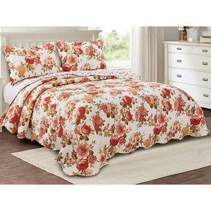 Colcha Patchwork - King Size - Dupla Face - C/ Porta Travesseiros - Biela - Camesa
