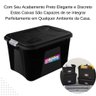 Kit 2 Caixa Organizadora 30l Preta Multiuso C/ Tampa Uninjet - 5
