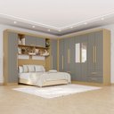 Ver imagem 1 de Guarda-Roupa Casal Modulado com Espelho 11 Portas 4 Gavetas Alemanha Cinza/Jequitibá/Granizo
