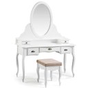Ver imagem 1 de Penteadeira Louvre com Banqueta Pés Luis Xv 177 X 136 X 45 Cm (a X L X P) - Cor Branco