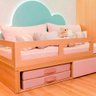 Cama com Protetor e Base com Gaveta e Futtons da Linha Kids I Quater Branco Fosco - 1