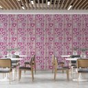 Ver imagem 1 de Papel de Parede Casual Faixas Rosas Corações Gh Papel de Parede 3,3m