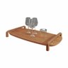 Bandeja Barcelona Decorativa Castanho com Detalhes em Metal Dourado - 1