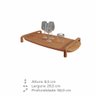 Bandeja Barcelona Decorativa Castanho com Detalhes em Metal Dourado - 3
