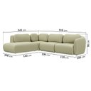 Ver imagem 4 de Sofá Modular 4 Lugares com Sumiê Orla 315cm Cabecasa MadeiraMadeira Verde Água