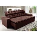 Ver imagem 2 de Sofá Concept 2,90 metros Retrátil e reclinável com Molas Suede Light Marrom - Sofá na Web