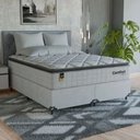 Ver imagem 1 de Cama Box Queen + Colchão Comfort Class Pillow Top 158x198cm Branco/suede Branco