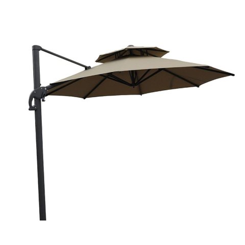 Ombrelone Lateral Belize Rivatti 300 cm em Aluminio com Base Cruz Capa Poliéster Fendi