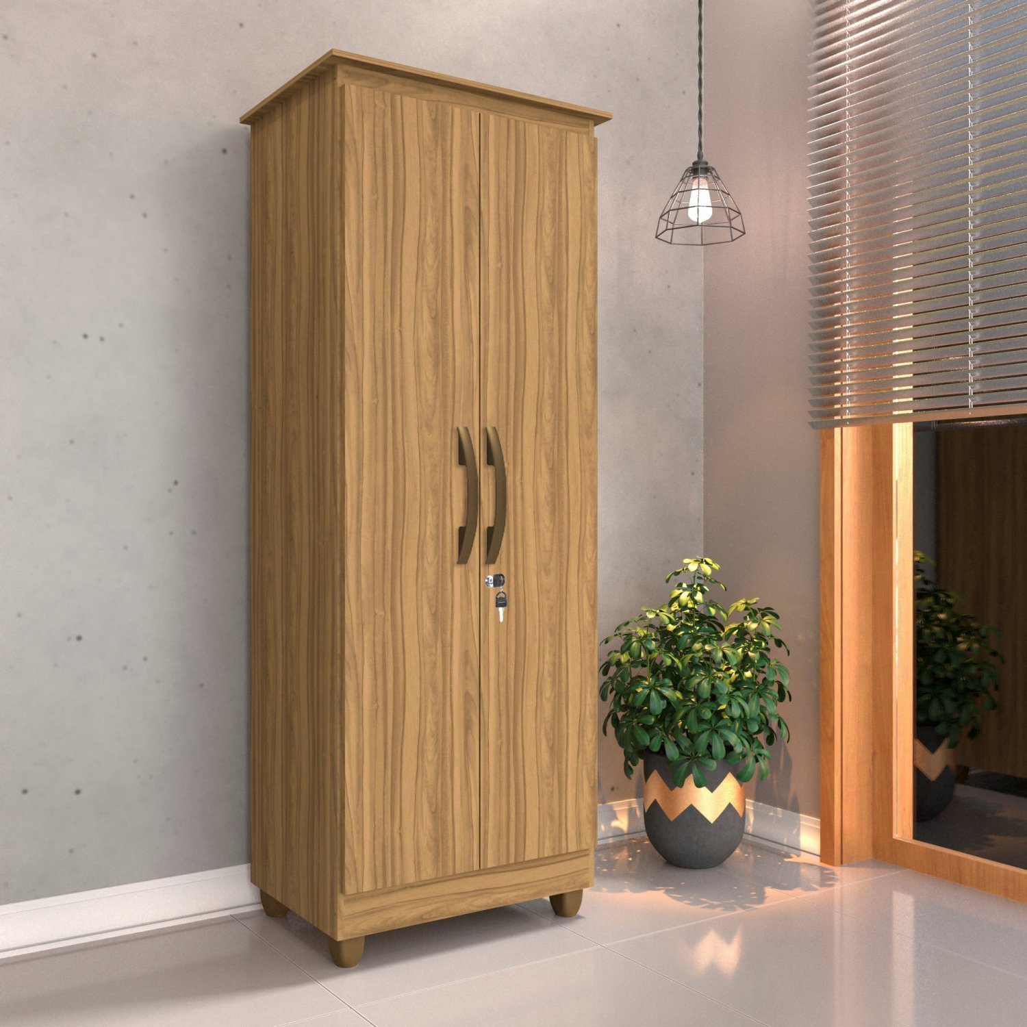 Armário Multiuso 2 Portas com Chave Montagem Interna Flex Cristal