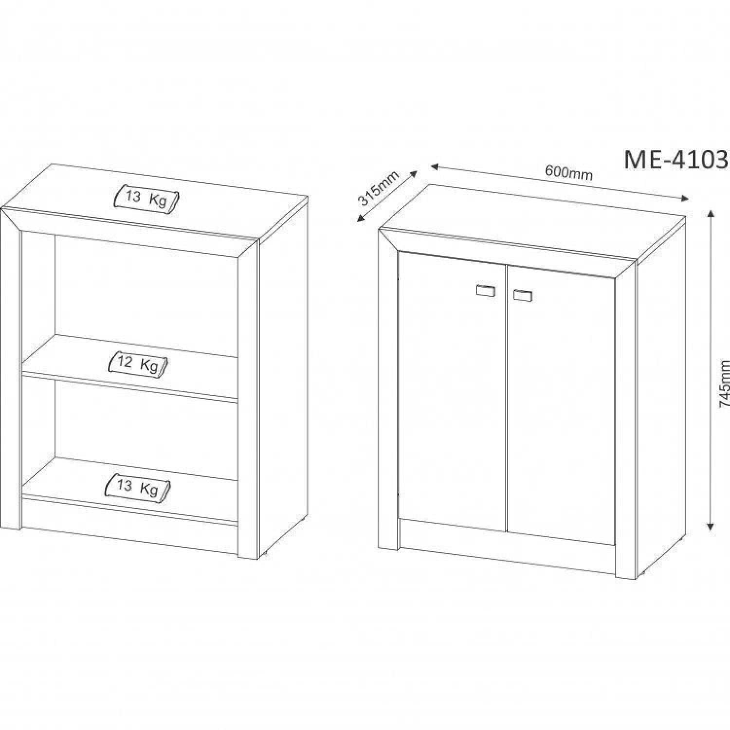 Conjunto Home Office 5 Peças com 1 Mesa, 1 Balcão, 1 Armário, 1 Estante e 1 Gaveteiro  - 9