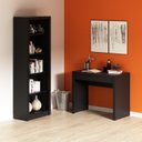 Ver imagem 1 de Conjunto Home Office 2 Peças com 1 Escrivaninha para Escritório e 1 Estante Tecno Mobili Preto