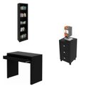 Ver imagem 2 de Conjunto 3 Peças com Escrivaninha 1 Gaveta, Estante Livreiro e Gaveteiro 3 Gavetas