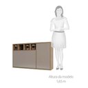 Ver imagem 3 de Armário Aéreo 120 Cm 1 Porta de Abrir 1 Porta Basculante e Nicho Superior Mel Luciane Móveis