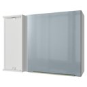 Ver imagem 1 de Armário Aéreo de Canto 1 Porta Branco/Cinza Lux Madesa
