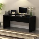 Ver imagem 3 de Conjunto 3 Peças com 1 Mesa para Escritório 1 Estante 1 Gaveteiro Espresso Móveis Preto