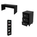 Ver imagem 2 de Conjunto 3 Peças com 1 Mesa para Escritório 1 Estante 1 Gaveteiro Espresso Móveis Preto