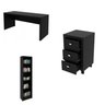 Kit 3 Peças com 1 Mesa para Escritório 1 Estante 1 Gaveteiro Espresso Móveis - 2