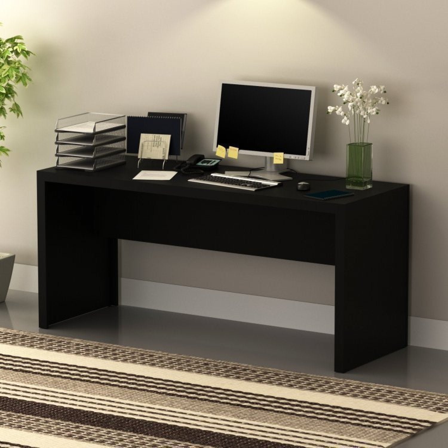 Conjunto Home Office 3 Peças com 1 Mesa para Escritório, 1 Estante e 1 Gaveteiro  - 3