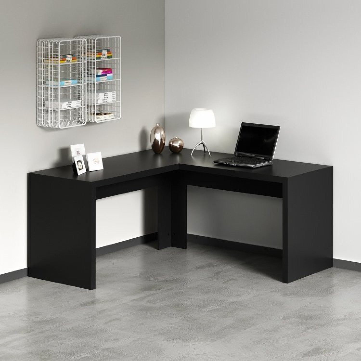 Conjunto Home Office 3 Peças com 1 Mesa para Escritório, 1 Estante e 1 Gaveteiro  - 3