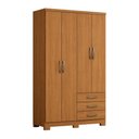 Ver imagem 2 de Guarda Roupa Solteiro Caju 4 Portas e 3 Gavetas Cinamomo - Móveis Henn