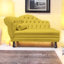 Ver imagem 2 de Recamier Sofá Direito Larissa 120cm Sala Suede Amarelo - In Decor