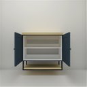 Ver imagem 3 de Gabinete para Banheiro 2 Portas 60cm Nórdic Azul/Petróleo/Ipê