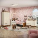 Ver imagem 2 de Quarto Infantil Completo Crescer CB1490 em MDP Acabamento BP Argila-Jequetiba Kappesberg