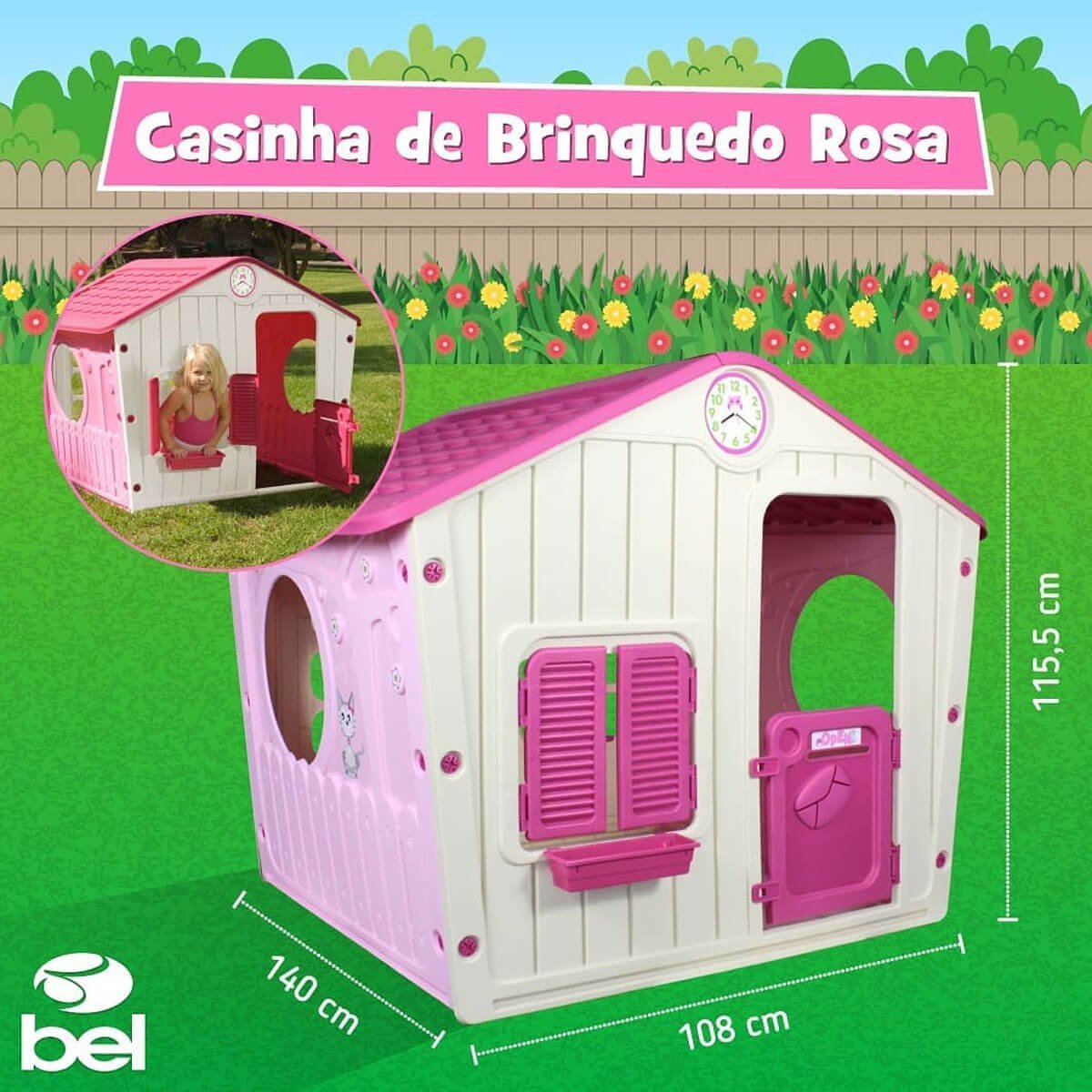 Casinha de Boneca de Plástico para Criança Entrar Playground Brinquedo ...