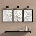 Ver imagem 2 de Kit 3 Quadros Árvore Flores Brancas 45x34cm:Madeira branca