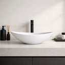 Ver imagem 4 de Cuba Apoio Banheiro Lavabo Oval 40cm Branca Brilho Brilhante Pia Design Moderno Estilo Industrial