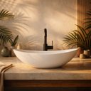 Ver imagem 2 de Cuba Apoio Banheiro Lavabo Oval 40cm Branca Brilho Brilhante Pia Design Moderno Estilo Industrial