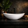 Cuba Apoio Banheiro Lavabo Oval 40cm Branca Brilho Brilhante Pia Design Moderno Estilo Industrial - 5