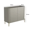 Ver imagem 4 de Buffet Mdf com Gaveta e Porta Brise L98,5 X A81,5cm Grigio/dourado F830b